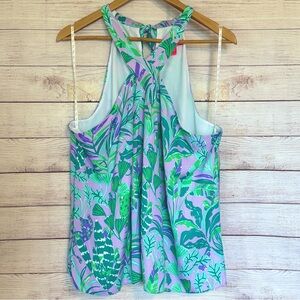 NWOT Lilly Pulitzer Rori Halter Top in Purple Iris on the Chase Size XL